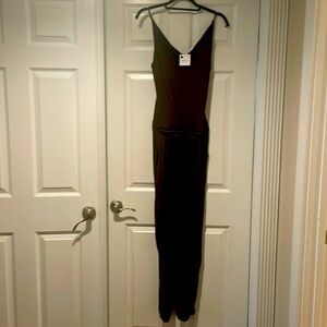 NWT On the Road Size Large Brown Stretch Knit Sleeveless Jumpsuit